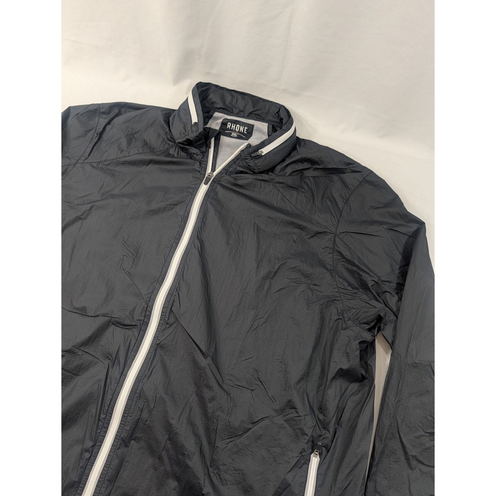 Rhone Men's Light Packable Hood‎ Windbreaker Jacket Vented Reflective Black XXL